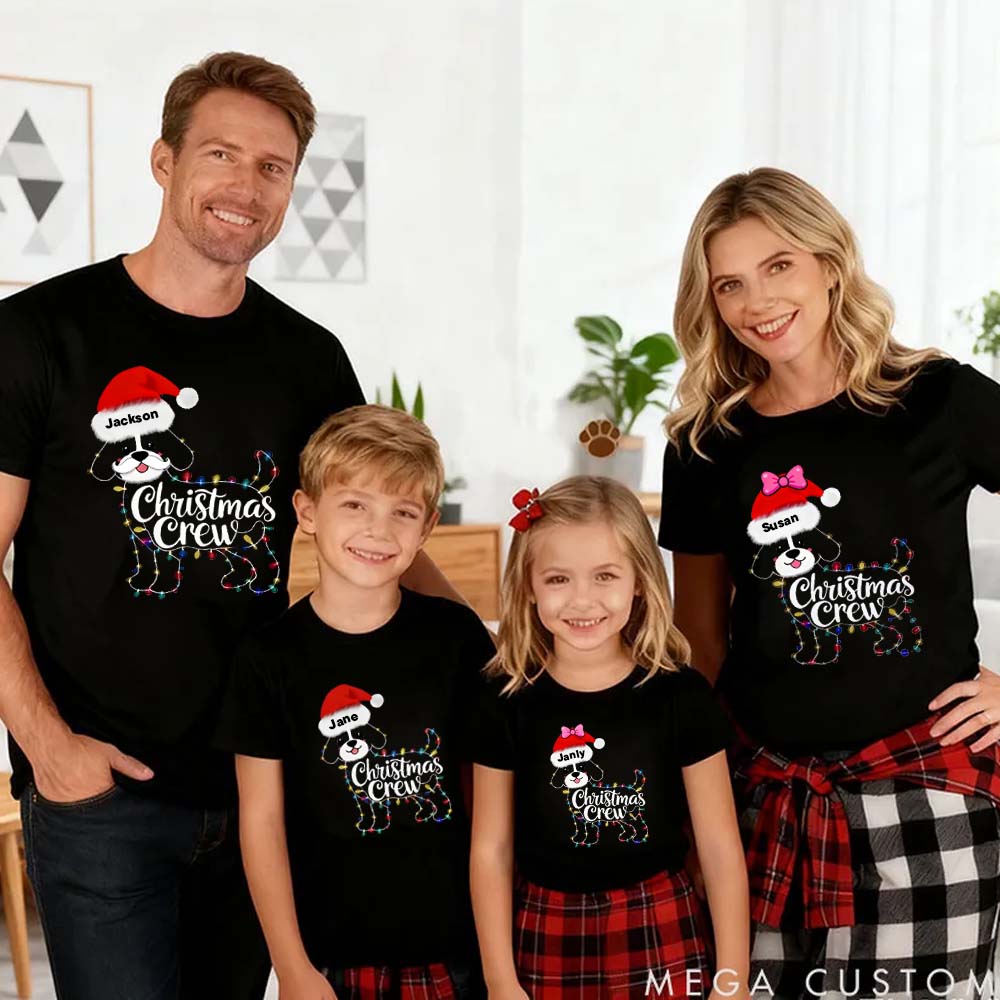 Personalized Christmas Family Shirt Dog Lover Family Christmas Shirt Custom Family Name Tee Funny Dog Lover Christmas Tee Gift For Christmas Xmas Gift