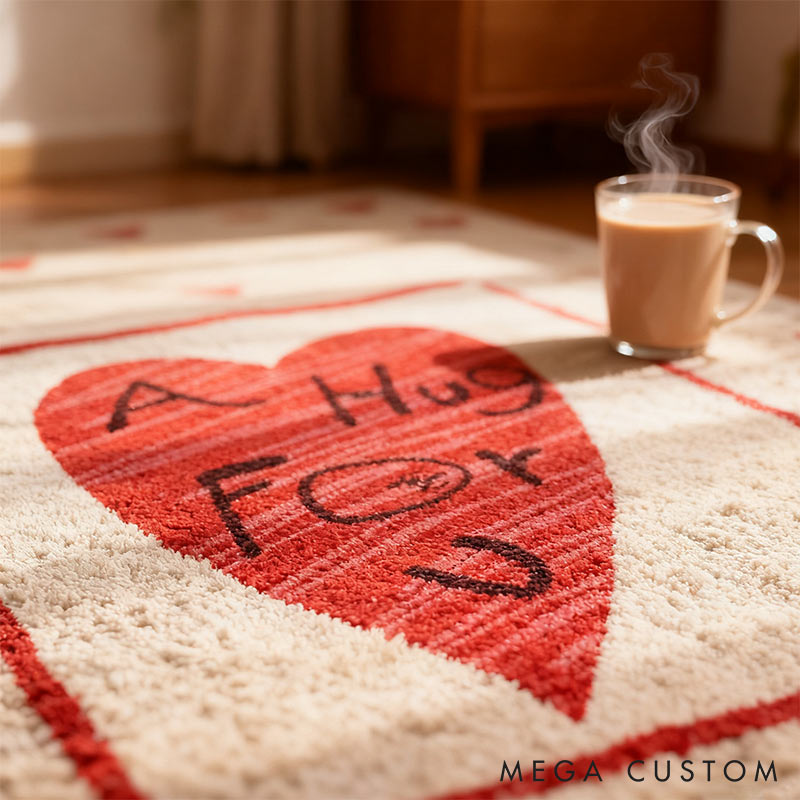 Personalized A Hug for You Rugs with Name Home Decoration for Husband Wife Christmas Gift Rugs for Couple Couple Anniversary Gift