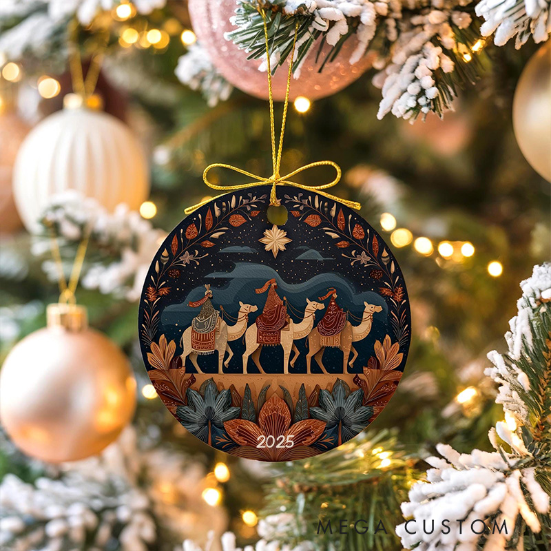 Personalized Three Wise Men Ceramic Ornament with Year Religious Gift Christmas Home Decor Gift Festival Gift
