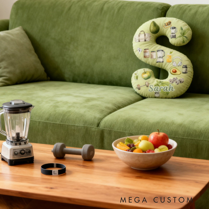 Personalized Graphic 3D Print Healthy Avocado Letter Pillow Exercise Sport Gym Girl Sublimation Design Lift Heavy Shit Gym Rat Weightlifting Pillow for Gym Lovers