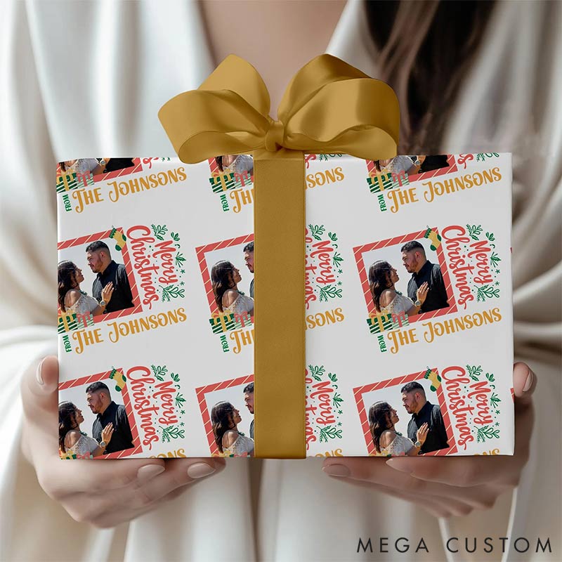Personalized Funny Christmas Face Photo Cutout Wrapping Paper Unique Photo Gift Xmas Wrap Paper Best Xmas Gift for Boyfriend Girlfriend