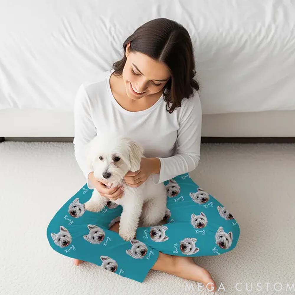 Personalized Pet Lover Custom Pet Face Pants Pajamas