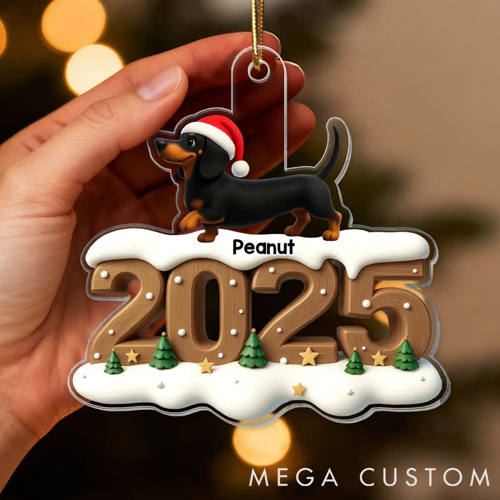 Personalized Dog Lover Christmas Dachshunds Walking Ornament