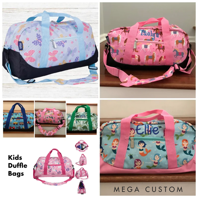 Personalized Monogrammed Kids Duffle Bag: Wildkin Pattern, Personalized Travel Bag