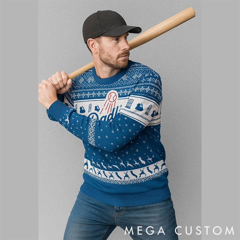 Personalized Baseball Family Ugly Christmas Sweater Champion 2025  Custom Name Sweater  Baseball Mama & Daddy Sweater