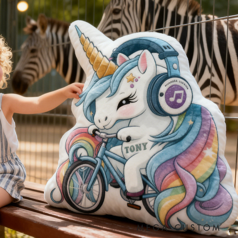 Personalized Pinky Animal Pillow Cozy Dreaming Princess Graphic 3D Print Bow Pillow Name Pillow Comfortable Travel Cushion for Kids Girls Riding Lovers