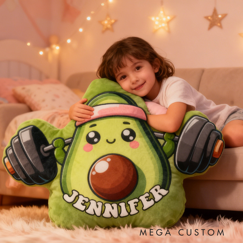 Personalized Avocado Weightlifting Throw Pillow Graphic 3D Print Trainer Fitness Planner Decoration Letter Pillow Exercise Sport Gym Sublimation Design Lift Heavy Shit Gym Rat Weightlifting Pillow for Kids Gym Lovers