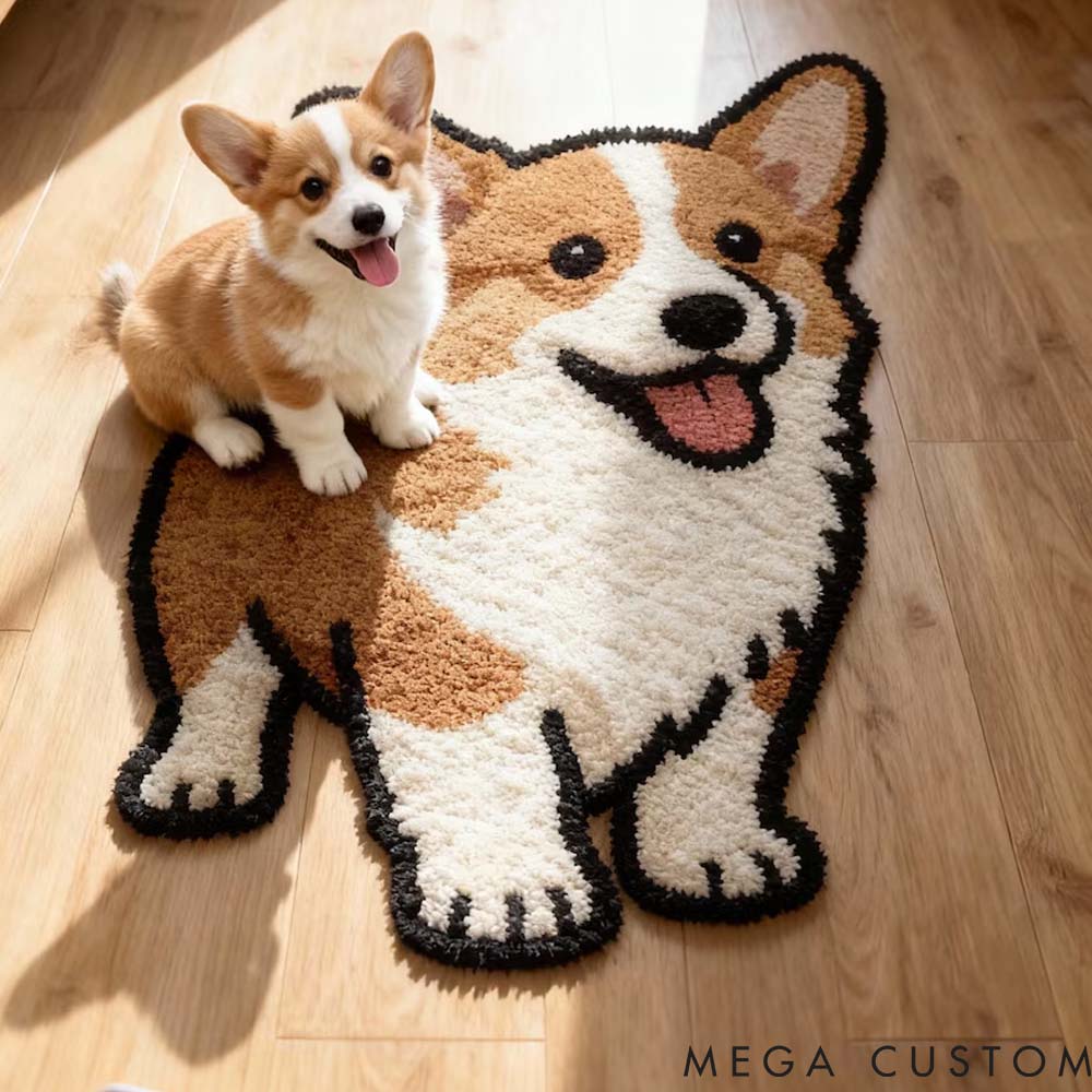 Personalized Pet Lover Cute Featuring Pet Portraits Shaped Rugs