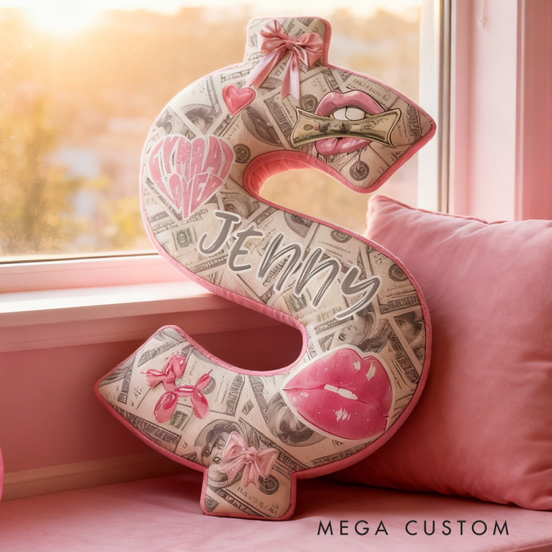 Personalized Dollar Throw Pillow Graphic 3D Print Trainer Fitness Planner Pinky Money Come Decoration Letter Pillow Exercise Sport Gym Sublimation Design Lift Heavy Shit Gym Rat Weightlifting Pillow for Her Gym Lovers