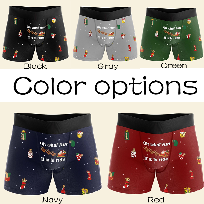 Personalized Photo Boxer Briefs Men's Christmas Boxers Funny Underwear with Face Photo Christmas Gift for Boyfriend Husband 