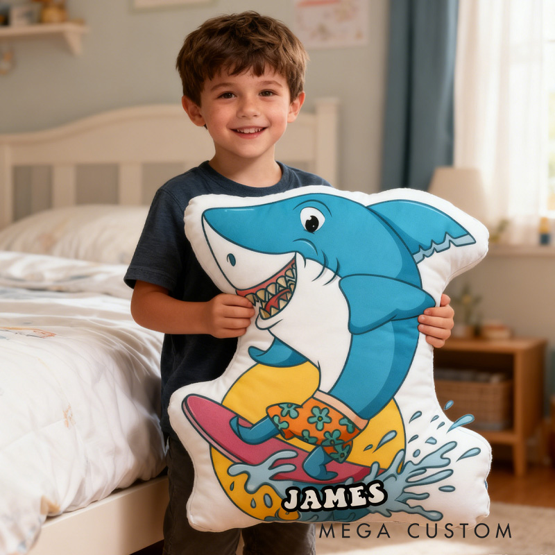 Personalized Suring Shark Pillow Rainbow Throw Pillow Graphic 3D Print Surfing Skateboarding Fitness Decoration Pillow Exercise Sport Pillow for Kids Surfing Skateboarding Lovers