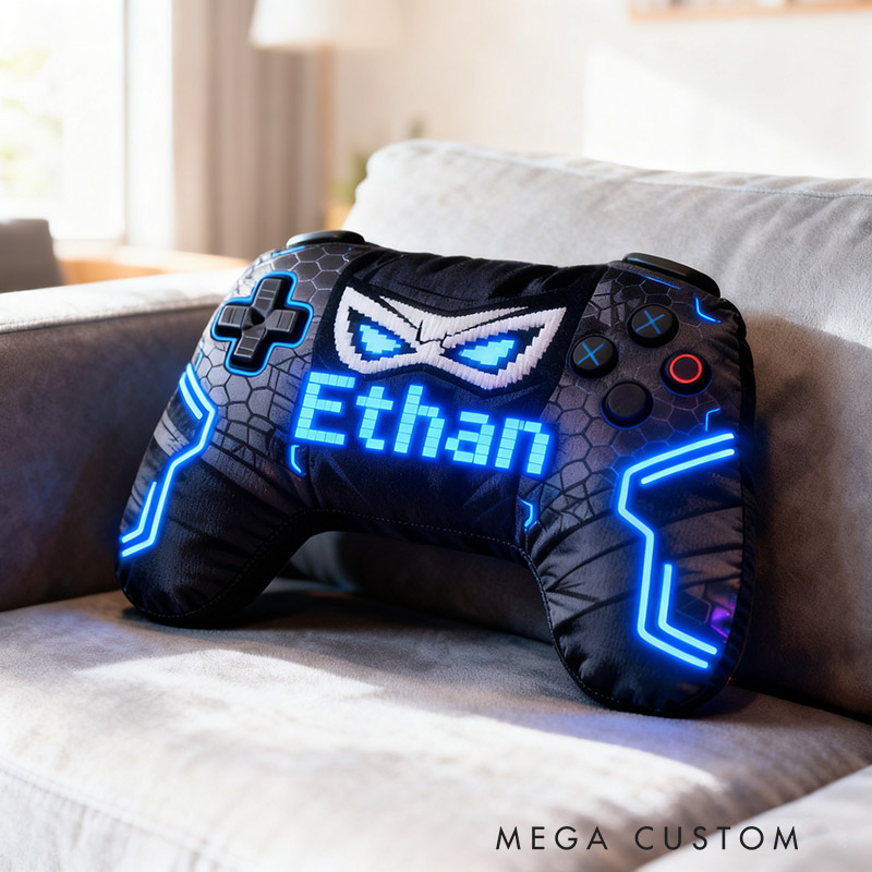 Personalized Graphic 3D Print Super Hero Game Controller Shaped Pillow for Game Lovers Plush Pillow Christmas Birthday Gift for Kids