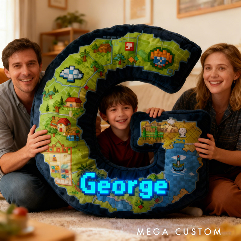 Personalized Game Letter Pillow for Game Lovers Plush Pillow Christmas Birthday Holiday Party Gift for Kids