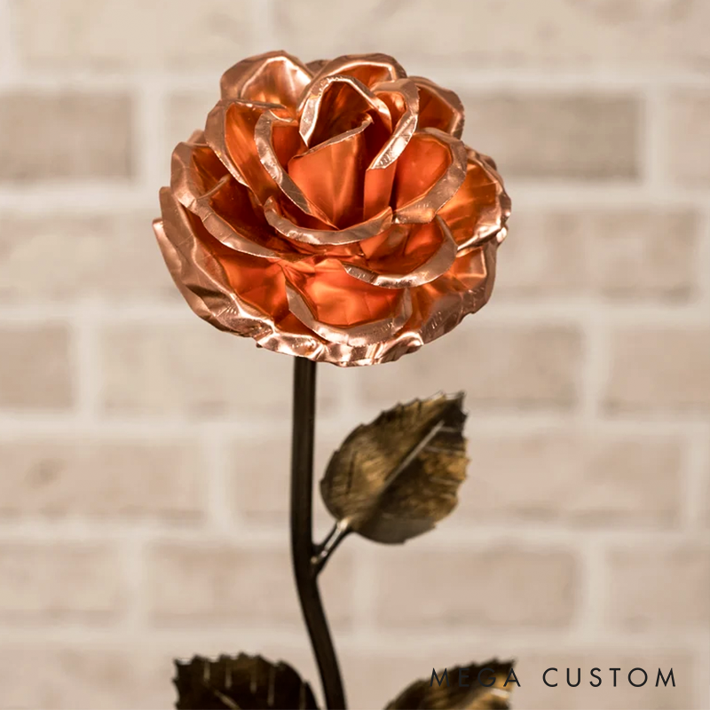 Personalized Copper Rose 7th Year Anniversary Wedding Gift