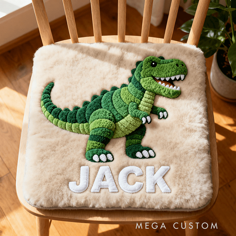 Personalized "Flame Master" 3D Dragon Plush Cushion – Soft Red & Gold Embroidered Decorative Pillow