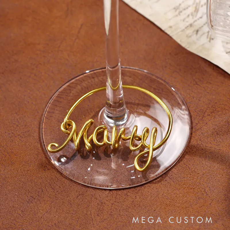Personalization Wine Glass Markers For Weddings, Bachelorette Party Favors, Custom Name, Table Decorations, Beverage Markers
