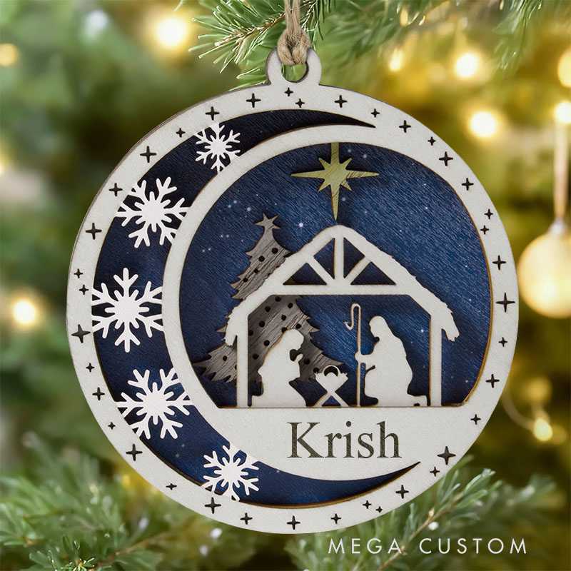Nativity Jesus Ornament Nativity Scene Christmas Ornament Christian Holiday Gift Decor Religious Gift Meaningful Xmas Gift Jesus Ornament