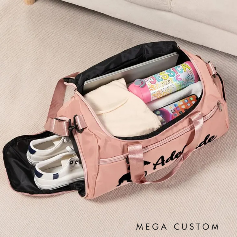 Personalized Name Horse Riding Duffle Bag Waterproof Travel Weekender Bag with Strap Equestrian Overnight Bag Gift for Horse Lovers Riding Lovers Equestrian Lovers