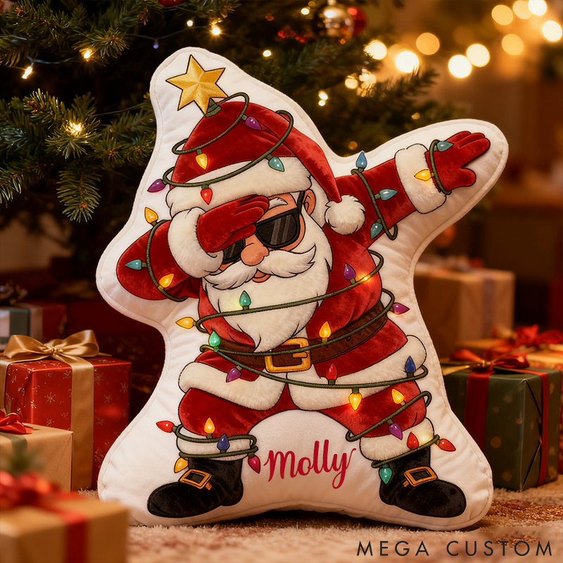 Personalized Dabbing Santa Pillow Custom Cool Christmas Santa Throw Pillow Holiday Vibes Decor Pillow Christmas Gift Home Decor