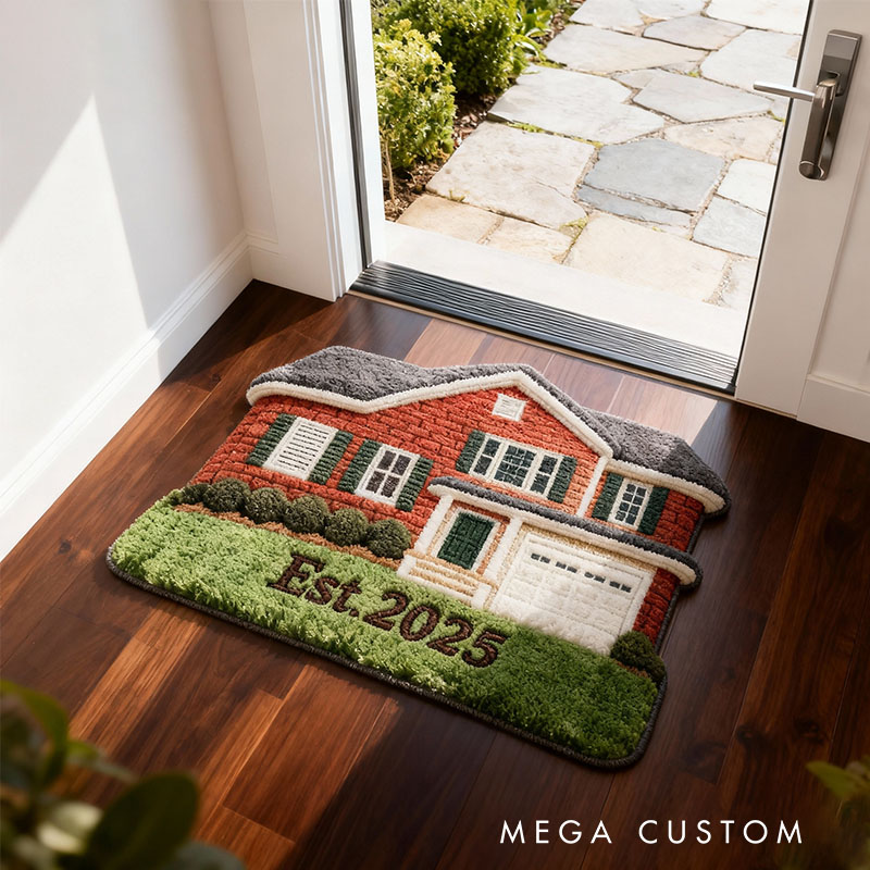 Personalized Custom House Photo Doormat Unique Family Name Design Durable Decorative Rug Perfect For Entryways Porches Housewarming Gift Or Home Decor