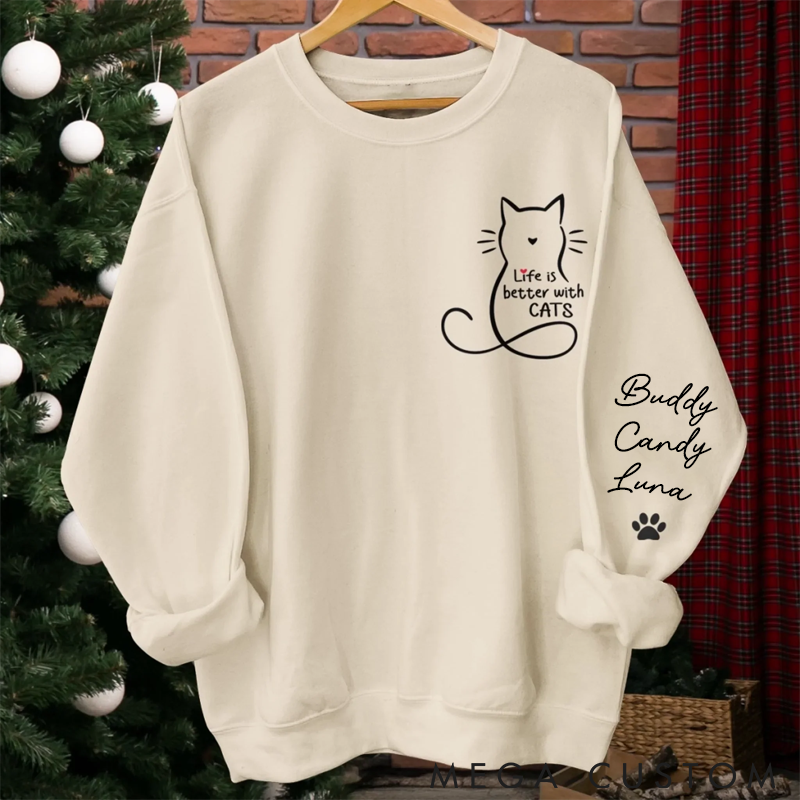 Personalized Cat Lover Home Smells Like Cat Fur Classic Sweatshirts