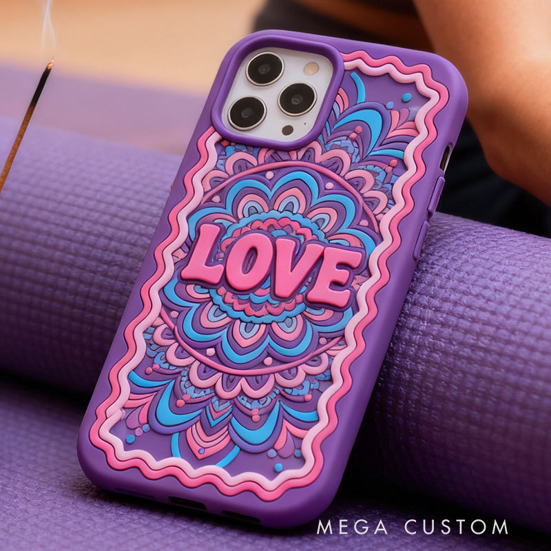 Hippie 3D for iPhone 17 16 15 14 13 Pro Max Silicone Phone Case Cover Purple