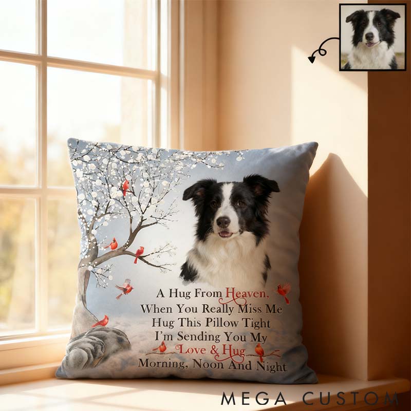Personalized Pet Lover Custom Photo Custom Photo A Hug From Heaven Throw Pillows