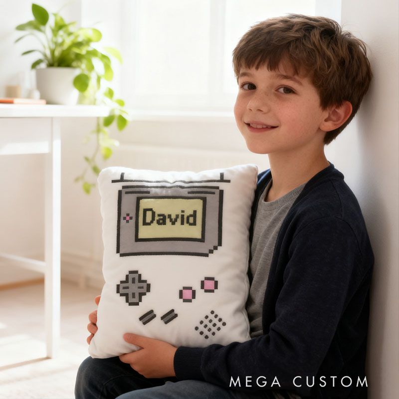 Personalized Graphic 3D Print Retro Game Consoles Letter Pillow for Game Lovers Plush Pillow Christmas Birthday Gift for Kids