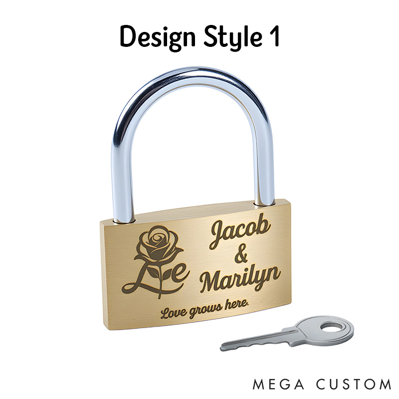 Personalized Couple Ring Heart Brass Love Padlock with Name and Text Valentine's Day Brass Padlock for Him Her Wedding Engagement Anniversary Gift