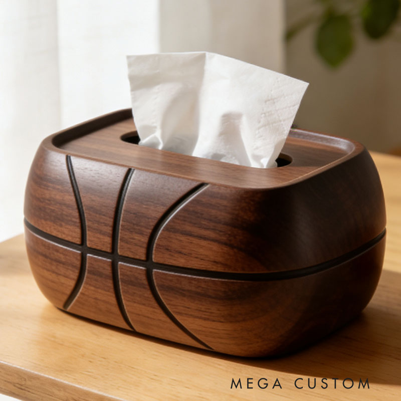 Handmade Wooden Basketball Tissue Box Funny Cartoon Decor