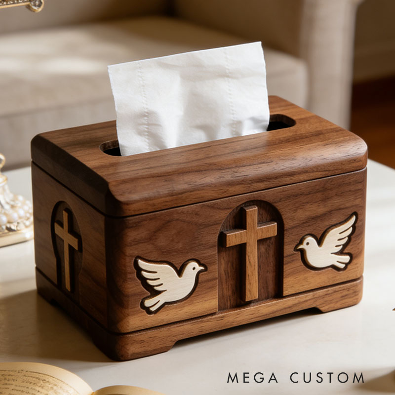 Handmade Wooden Christ Tissue Box Funny Cartoon Decor