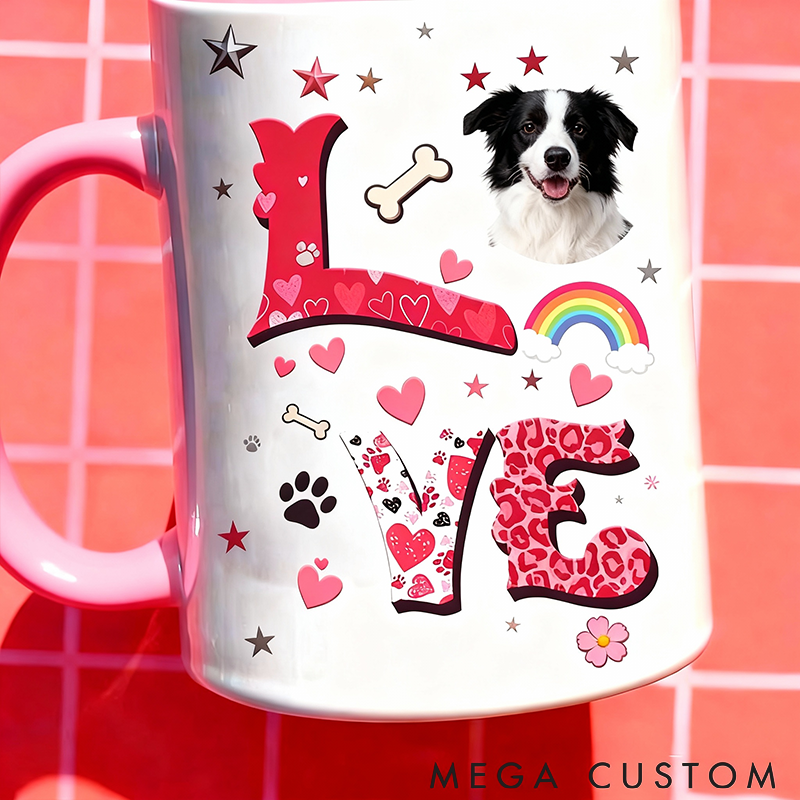 Personalized Pet Lover Love Heart Photo Mugs