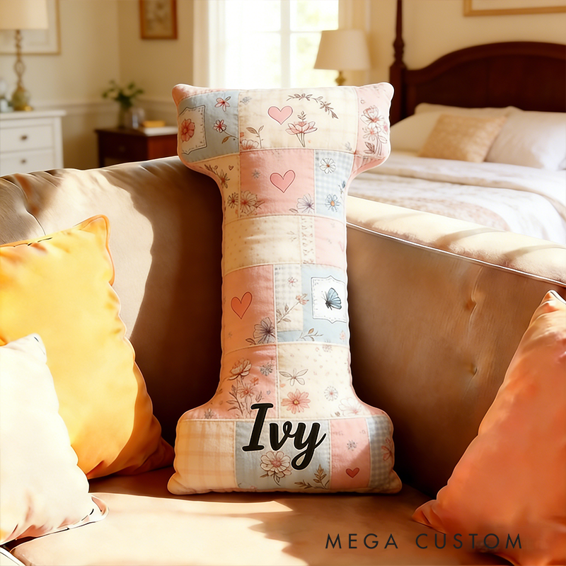 Personalized Initial Letter Pillow Custom Name Appreciation Cushion Gift for Home Decor