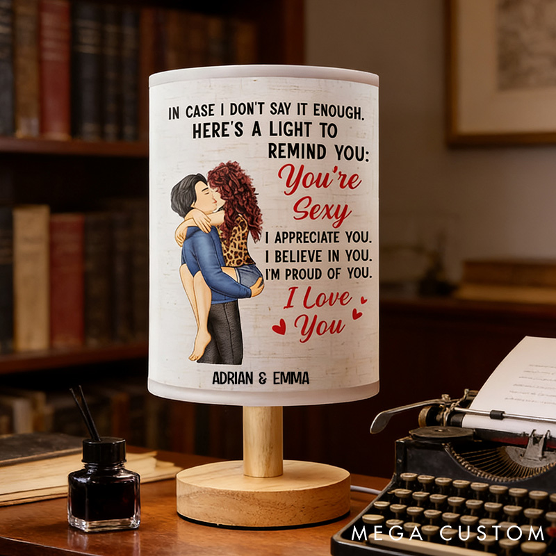 Personalized Romantic Fabric Lamp Custom Night Light for Wife In Case I Don't Say It Enough Couple Valentine's Gift Lamp for Wife husband
