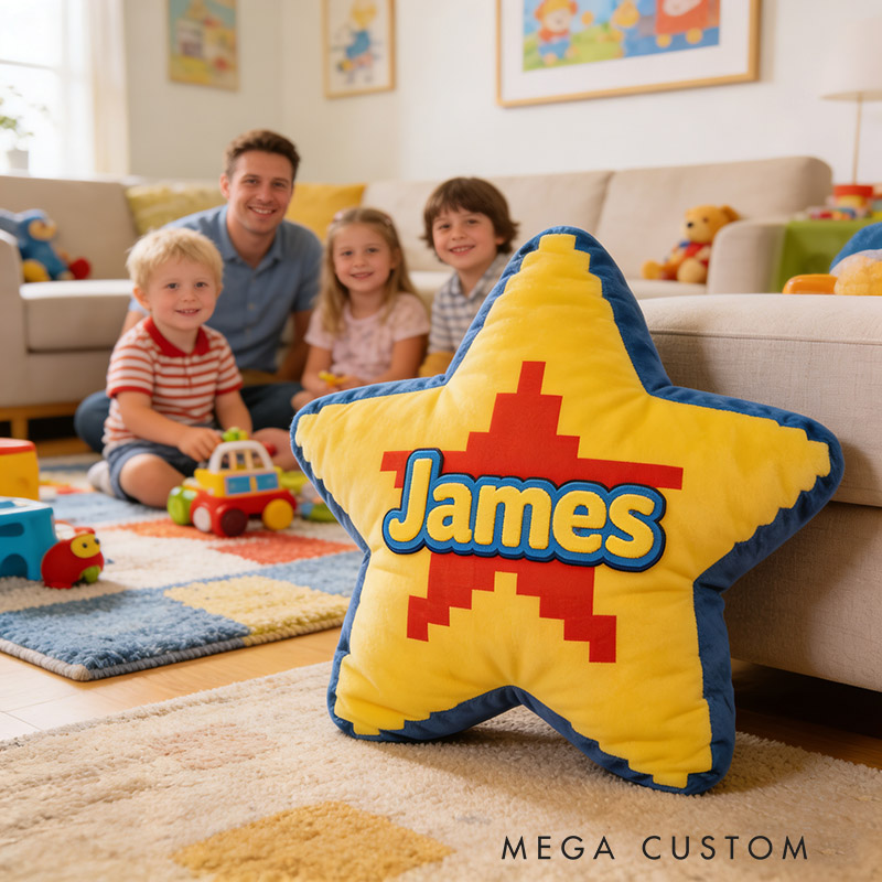 Personalized Star Shaped Pillow for Game Lovers Plush Pillow Christmas Birthday Party Gift for Kids