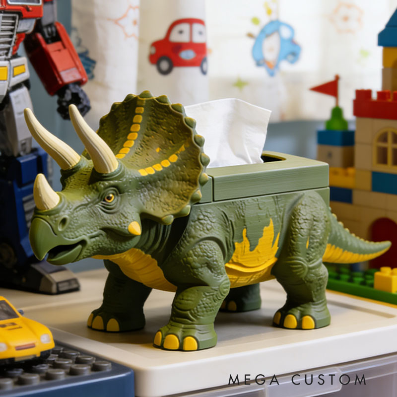Dinosaur Tissue Box Cover 3D Printed Room Decor Cute Tissue Box Cover for Desk Room Kitchen or Bathroom