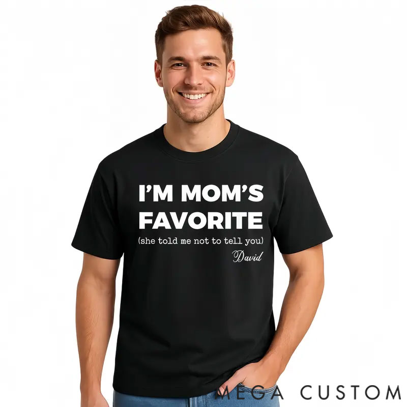 Personalized Mom's Favorite Child T-Shirt - Humorous Sibling Rivalry Tee, Funny Mother's Day Gift, Unisex Family Joke Apparel