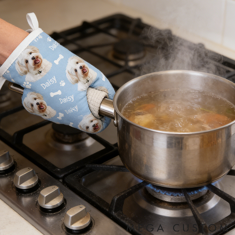 Personalized Pet Lover Pet Pattern Oven Mittens