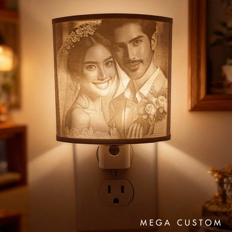 Personalized Couple 3D Printed Lithophane Photo Portrait Night Light Engraved Your Picture Lamp Anniversary Valentine's Day Gift for Him Her
