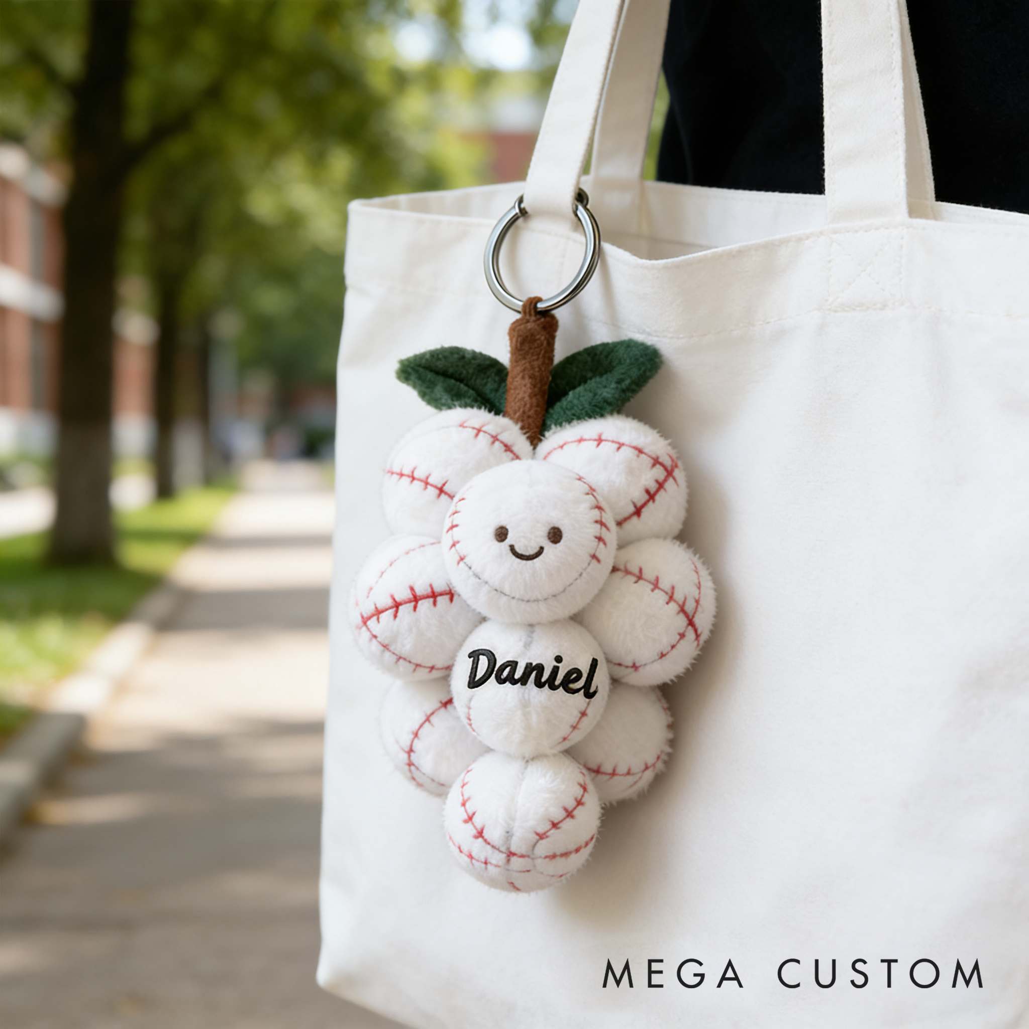Personalized Baseball Keychain with Custom Name for Sports Lovers