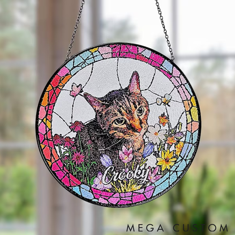 Personalized Pet Lover Custom Pet Portrait Sun Catcher