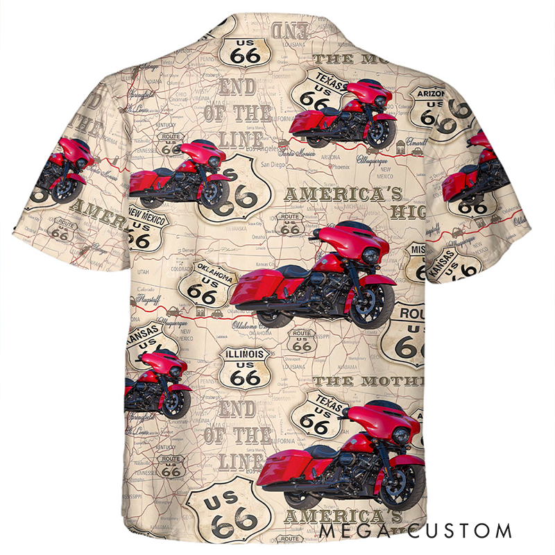 Personalized Motorcycle Hawaiian Shirt Custom Photo Hawaiian Shirt Racing-Themed Hawaiian Shirt