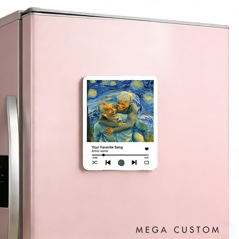 Personalized Photo Music Fridge Magnet That Can Play Songs Custom Couple Anniversary Wedding Giftsa and Valentine's Day Gift