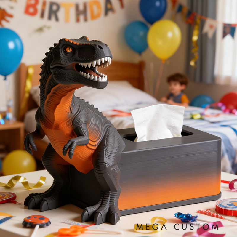 Dinosaur Tissue Box Cover 3D Printed Room Decor Cute Tissue Box Cover for Desk Room Kitchen or Bathroom