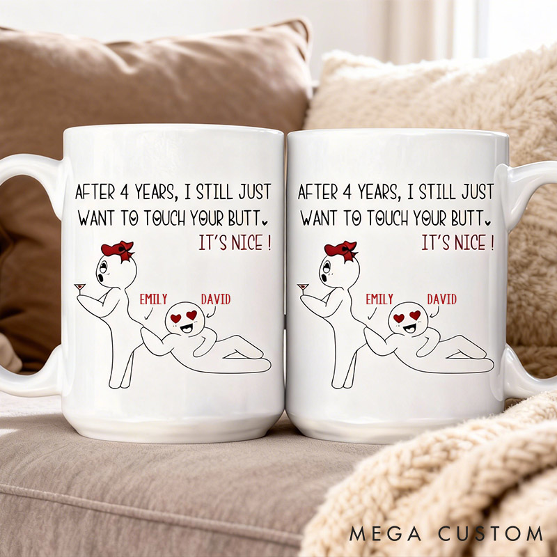 Personalized I Love Her Butt Couple Jokes Mug Custom Coffee Mug Gift for Women Couple Valentines Gift Wife Anniversary Funny Memes