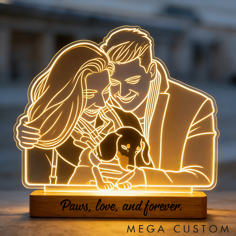 Personalized Pet Lover Custom Portrait Pet Lover Valentine Light