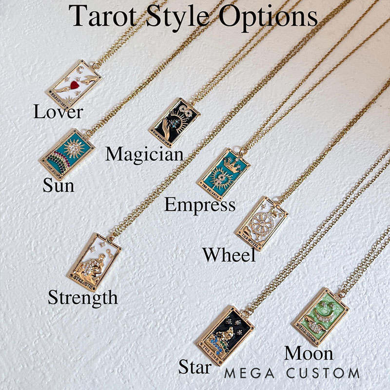 Personalized Mystical Astrology Necklace Custom Birthstone and Initials Perfect Gift for Tarot Lovers