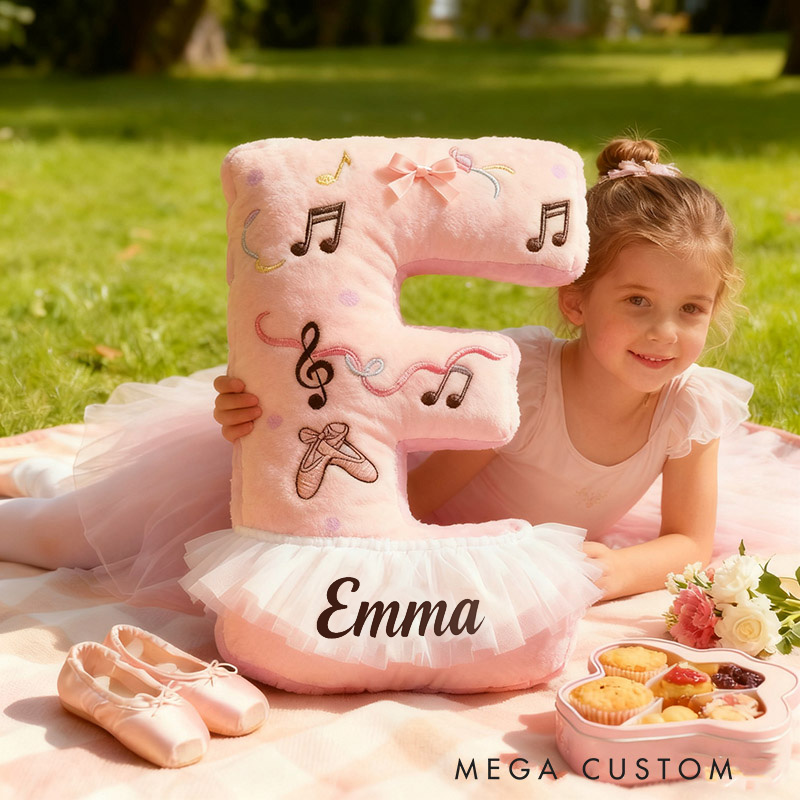 Personalized Graphic 3D Print Ballet Pillow With Your Own Name Soft Stuffed Toy for Kids Unique Decorative Cushion for Girls' Room