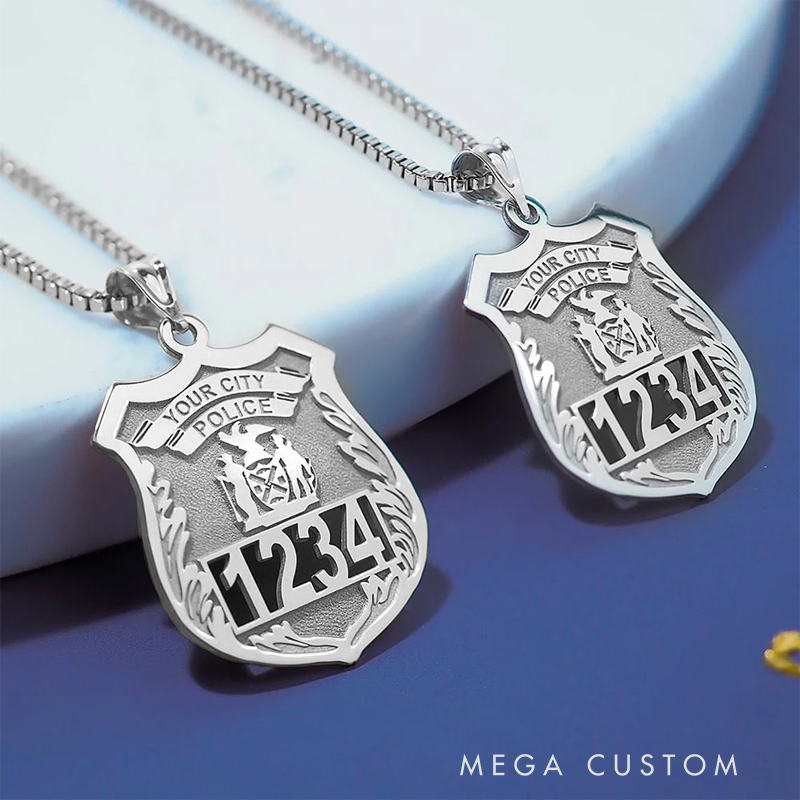 Personalized Police Officer Gifts Police Badge Necklace Police Retirement Gift Police Badge Necklace Personalized With Any Number & Dept