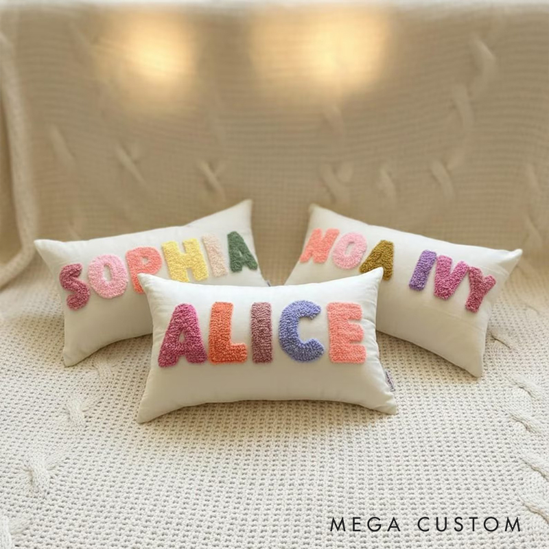 Personalized Embroidered Name Pillowcase for Kids and Babies Room Decor